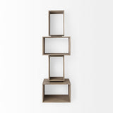 Simul (Set of 2) Light Brown Wood Modular Shelving Unit by Mercana at Eve Furniture
