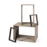 Simul (Set of 2) Light Brown Wood Modular Shelving Unit by Mercana at Eve Furniture