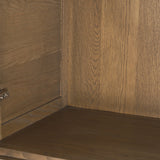 Sina Brown Oak Wood w/ Natural Rattan 2 Door Curio Cabinet by Mercana at Eve Furniture