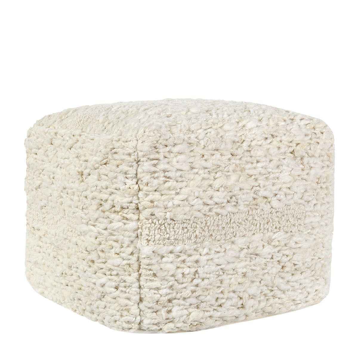 Sinclair Ivory 18x18x14 Pouf by Classic Home at Eve Furniture