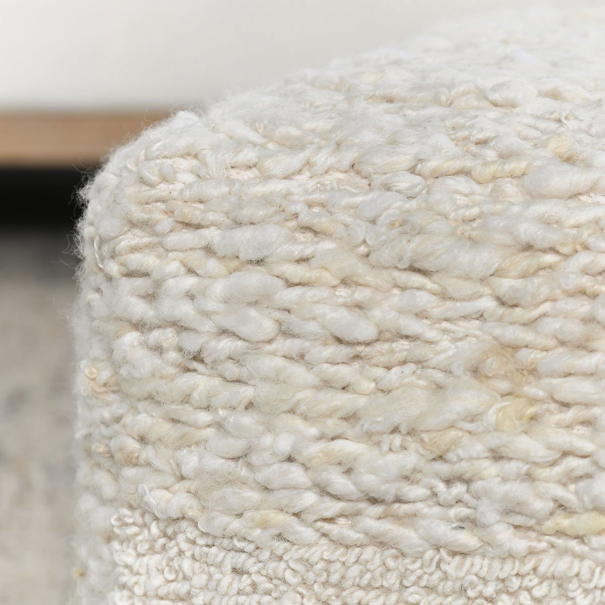 Sinclair Ivory 18x18x14 Pouf by Classic Home at Eve Furniture
