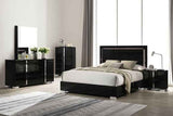 Sinistra Piano Black 5-Piece Queen Bedroom Set by Furniture of America at Eve Furniture