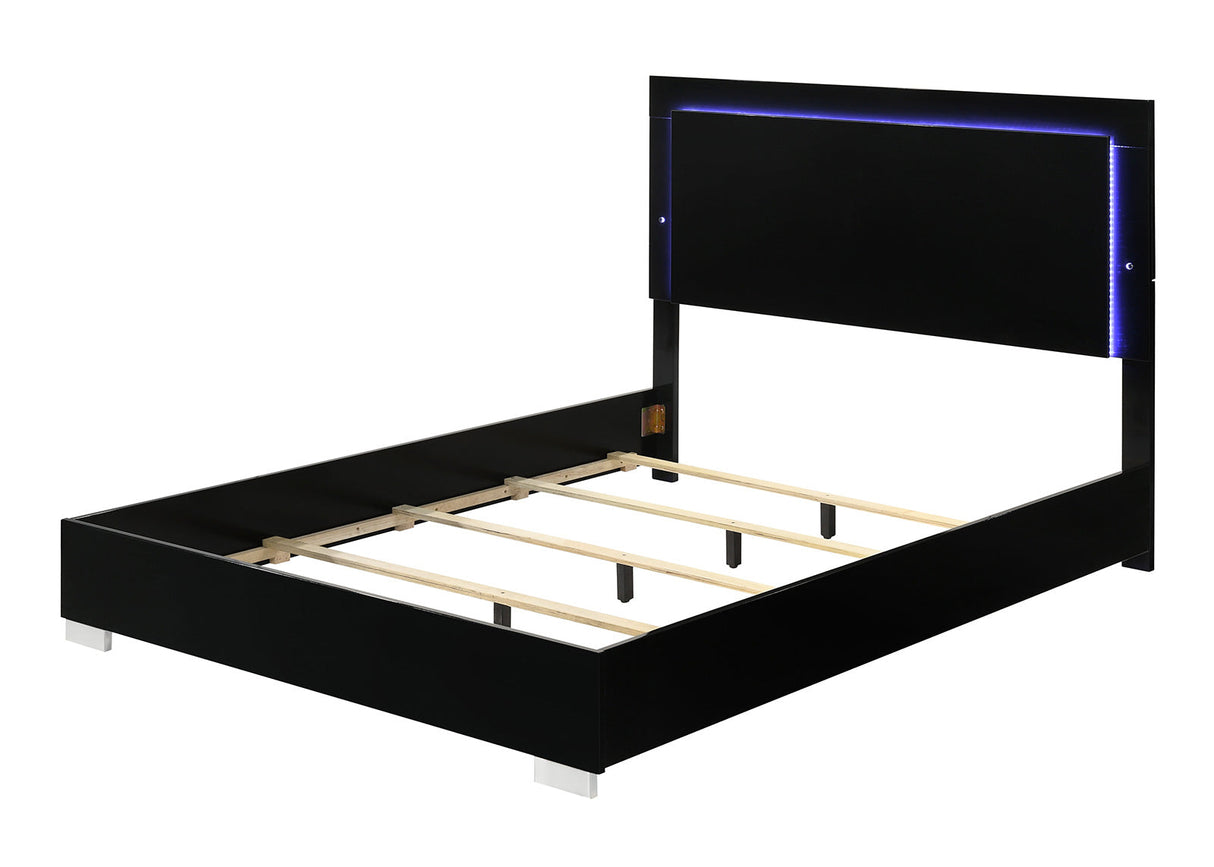 Sinistra Piano Black King Bed by Furniture of America at Eve Furniture