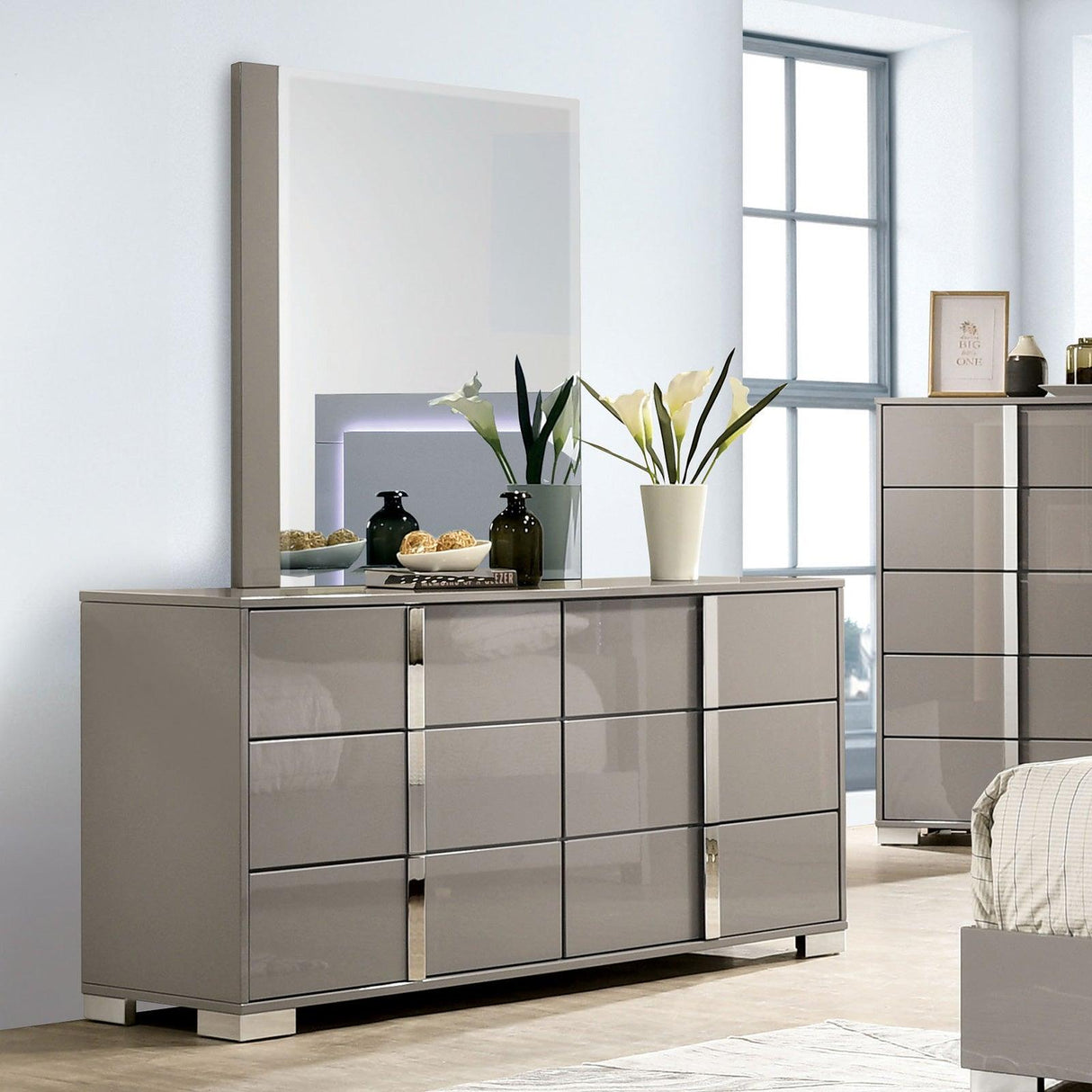 Sinistra Light Taupe Dresser by Furniture of America at Eve Furniture