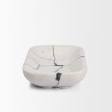 Sintessi Rectangular White Marble Decorative Bowl by Mercana at Eve Furniture