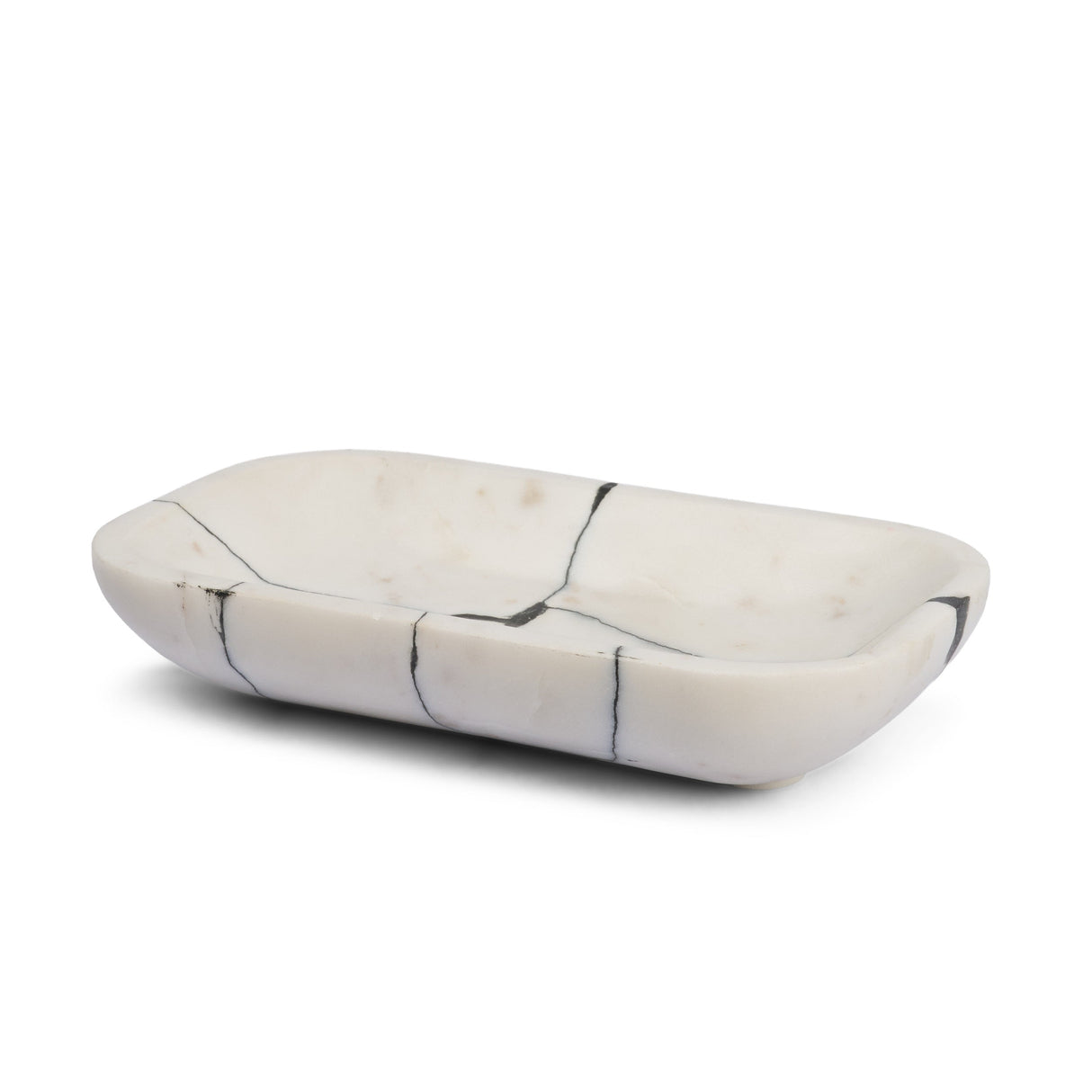 Sintessi Rectangular White Marble Decorative Bowl by Mercana at Eve Furniture