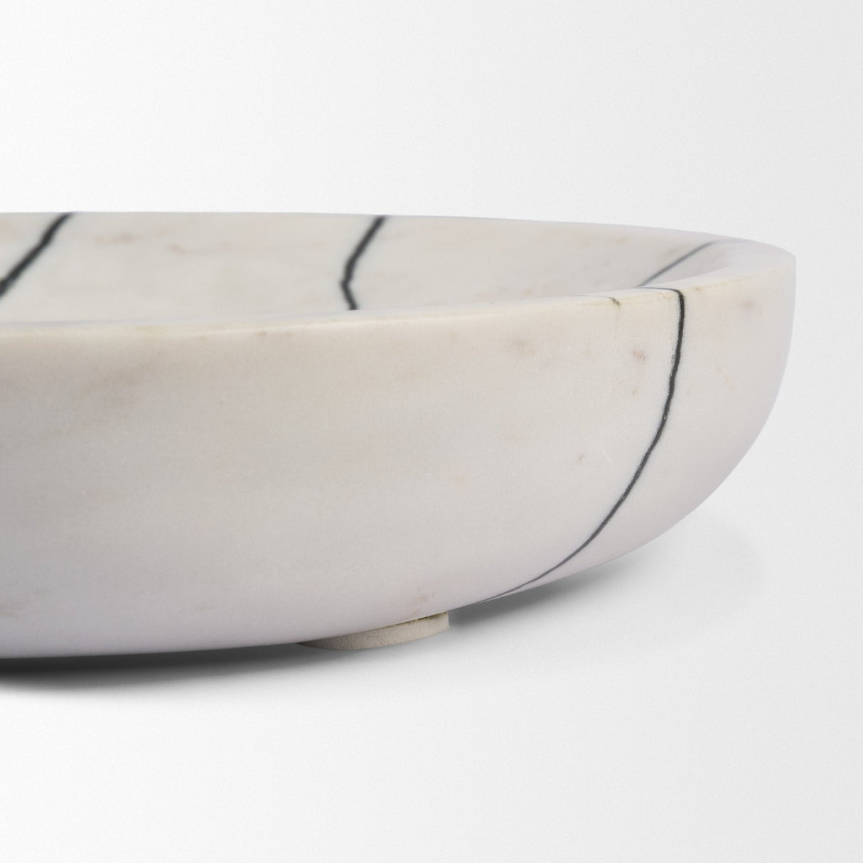 Sintessi Round White Marble Decorative Bowl by Mercana at Eve Furniture