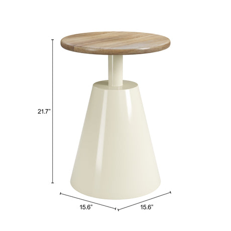 Sira Natural & Ivory Side Table by Zuomod at Eve Furniture