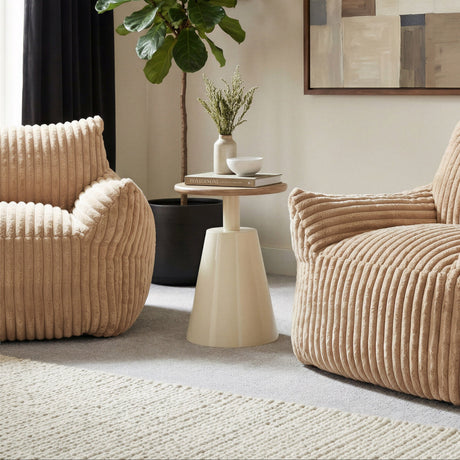 Sira Natural & Ivory Side Table by Zuomod at Eve Furniture
