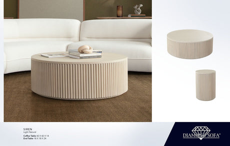 Siren Light Natural Wood Coffee Table by Diamond Sofa at Eve Furniture