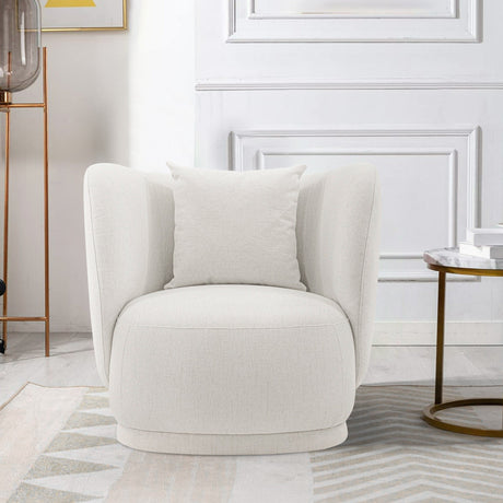 Siri 2 Piece Sofa and Accent Chair Set in Cream by Manhattan Comfort at Eve Furniture