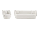 Siri 2 Piece Sofa and Accent Chair Set in Cream by Manhattan Comfort at Eve Furniture