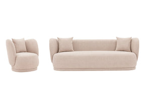 Siri 2 Piece Sofa and Accent Chair Set in Wheat by Manhattan Comfort at Eve Furniture