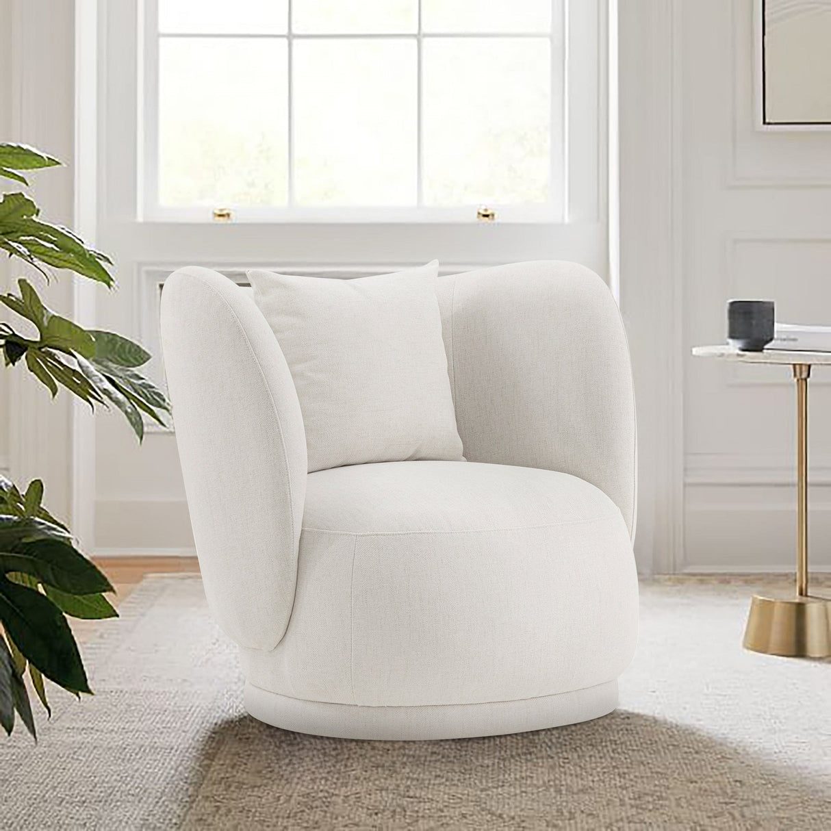 Siri Accent Chair in Cream by Manhattan Comfort at Eve Furniture