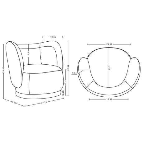 Siri Accent Chair in Cream by Manhattan Comfort at Eve Furniture