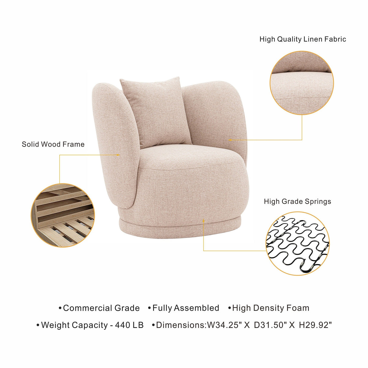 Siri Accent Chair in Wheat (set of 2) by Manhattan Comfort at Eve Furniture
