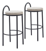Sisal Beige Tweed Barstool (Set of 2) by Zuomod at Eve Furniture