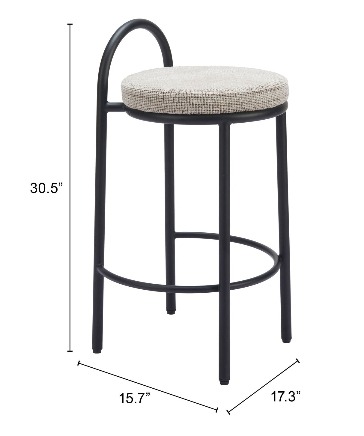 Sisal Beige Tweed Counter Stool (Set of 2) by Zuomod at Eve Furniture