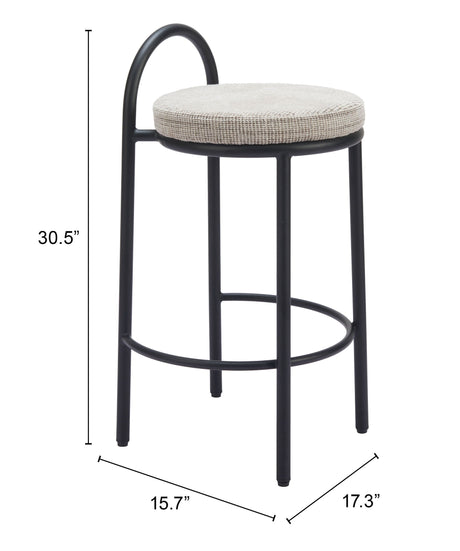 Sisal Beige Tweed Counter Stool (Set of 2) by Zuomod at Eve Furniture