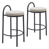 Sisal Beige Tweed Counter Stool (Set of 2) by Zuomod at Eve Furniture