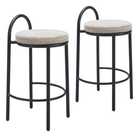 Sisal Beige Tweed Counter Stool (Set of 2) by Zuomod at Eve Furniture