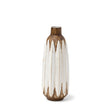Sisko I Short Rustic Brown White Ceramic Vase by Mercana at Eve Furniture