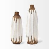 Sisko II Tall Rustic Brown White Ceramic Vase by Mercana at Eve Furniture