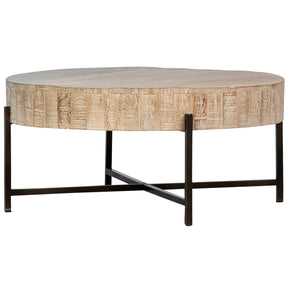 Sison Coffee Table, Light Warm Wash by Dovetail at Eve Furniture