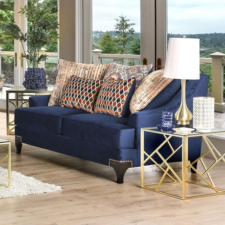 Sisseton Navy Loveseat by Furniture of America at Eve Furniture