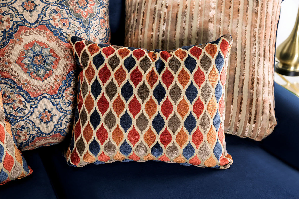 Sisseton Navy Sofa & Loveseat by Furniture of America at Eve Furniture