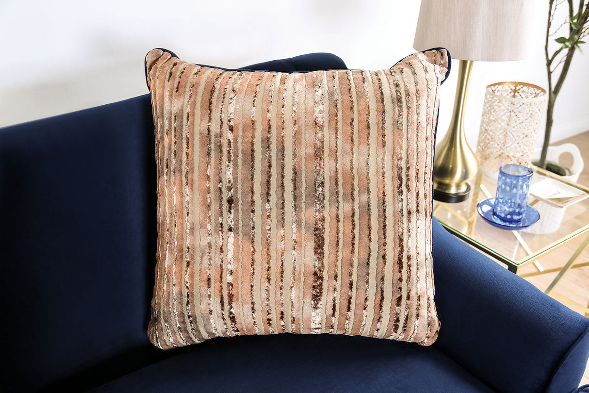 Sisseton Navy Sofa & Loveseat by Furniture of America at Eve Furniture