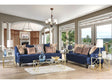Sisseton Navy Sofa & Loveseat by Furniture of America at Eve Furniture