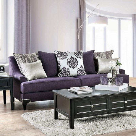 Sisseton Purple Stationary Sofa & Loveseat by Furniture of America at Eve Furniture