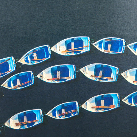 Sitting Boats by Mercana Studio a Hand Embellished Textured Framed Photo Art Print Matted under Glas by Mercana at Eve Furniture