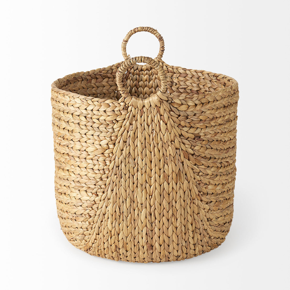 Sivan (Set of 3) Light Brown Water Hyacinth Round Basket W/ Handles by Mercana at Eve Furniture