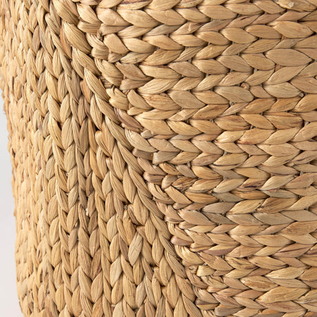 Sivan (Set of 3) Light Brown Water Hyacinth Round Basket W/ Handles by Mercana at Eve Furniture