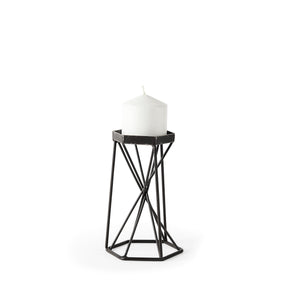 Sixx I Small Antiqued Metal Hexagonal Table Candle Holder by Mercana at Eve Furniture