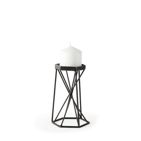 Sixx I Small Antiqued Metal Hexagonal Table Candle Holder by Mercana at Eve Furniture