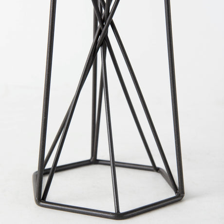 Sixx II Large Antiqued Metal Hexagonal Table Candle Holder by Mercana at Eve Furniture