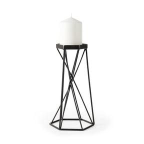 Sixx II Large Antiqued Metal Hexagonal Table Candle Holder by Mercana at Eve Furniture