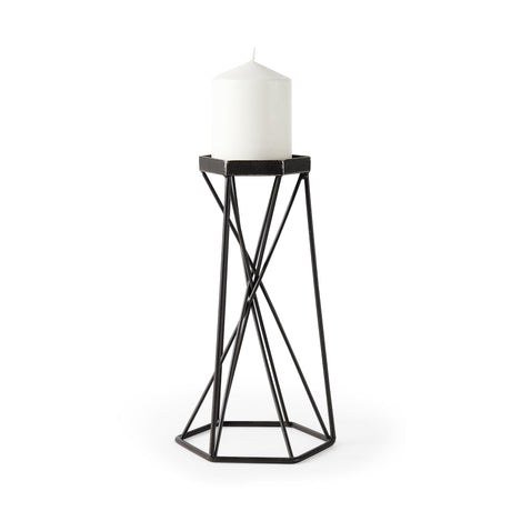 Sixx II Large Antiqued Metal Hexagonal Table Candle Holder by Mercana at Eve Furniture