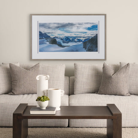 Skagway, Alaska Mountains by Richard Silver Textured Framed Art Print Matted under Glass by Mercana at Eve Furniture