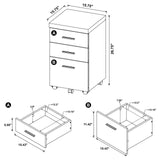 Skeena Cappuccino 3-Drawer Mobile Storage Cabinet