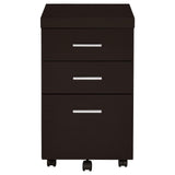 Skeena Cappuccino 3-Drawer Mobile Storage Cabinet