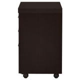 Skeena Cappuccino 3-Drawer Mobile Storage Cabinet