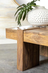 Skeet Natural Sheesham Wooden Square Coffee Table by Coaster at Eve Furniture
