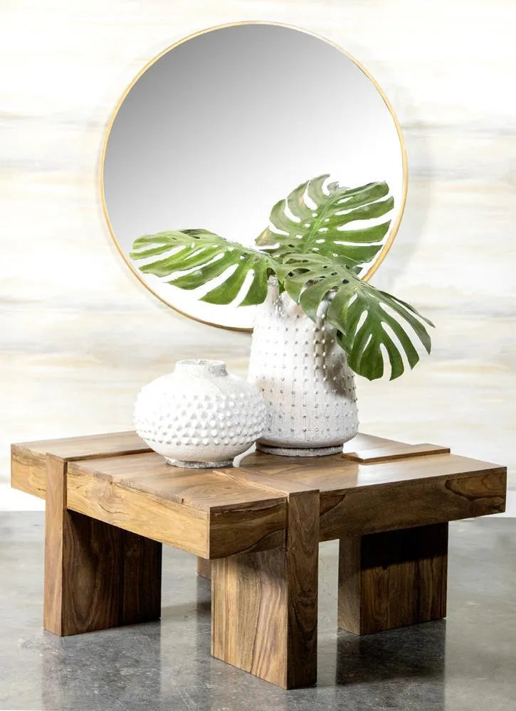 Skeet Natural Sheesham Wooden Square Coffee Table by Coaster at Eve Furniture