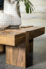 Skeet Natural Sheesham Wooden Square Coffee Table