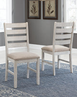Skempton Two-tone Dining Table, 2 Chairs, and Bench by Ashley at Eve Furniture