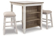 Skempton White And Light Brown 3 Piece Counter Height Dining Set by Ashley at Eve Furniture